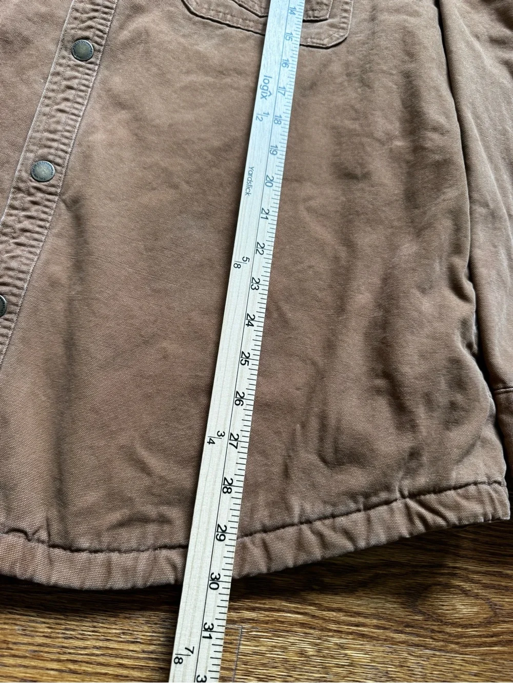 American Outdoorsman Mens XXL Brown Canvas Fleece Lined Shirt Jacket Workwear